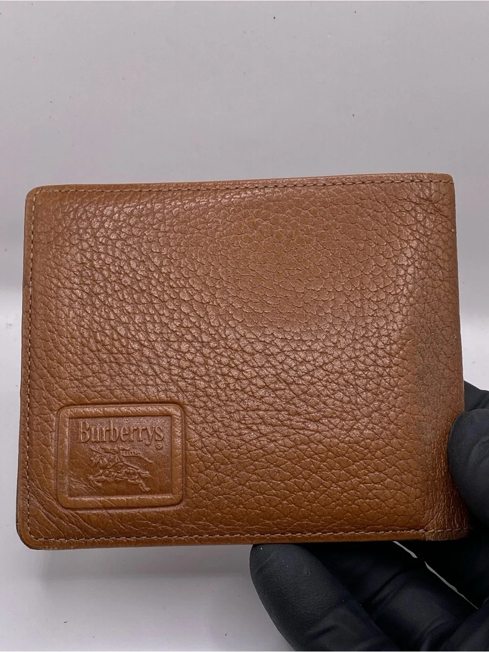 Burberry Brown Textured Leather Bi-Fold Card Holder
